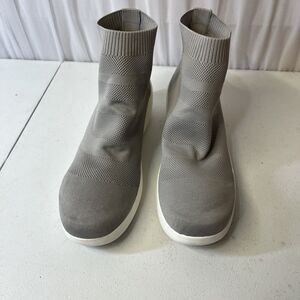 BRASH Women's Size 12M Gray Sock Wedge Slip On Sneaker Bootie
